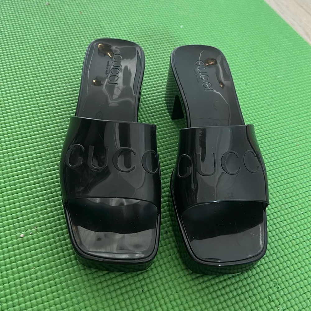 Gucci Black Slide Sandals
